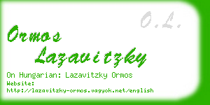 ormos lazavitzky business card